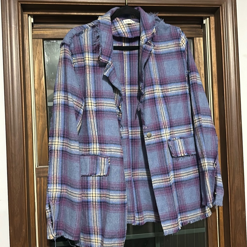 Shackett plaid with raw edge